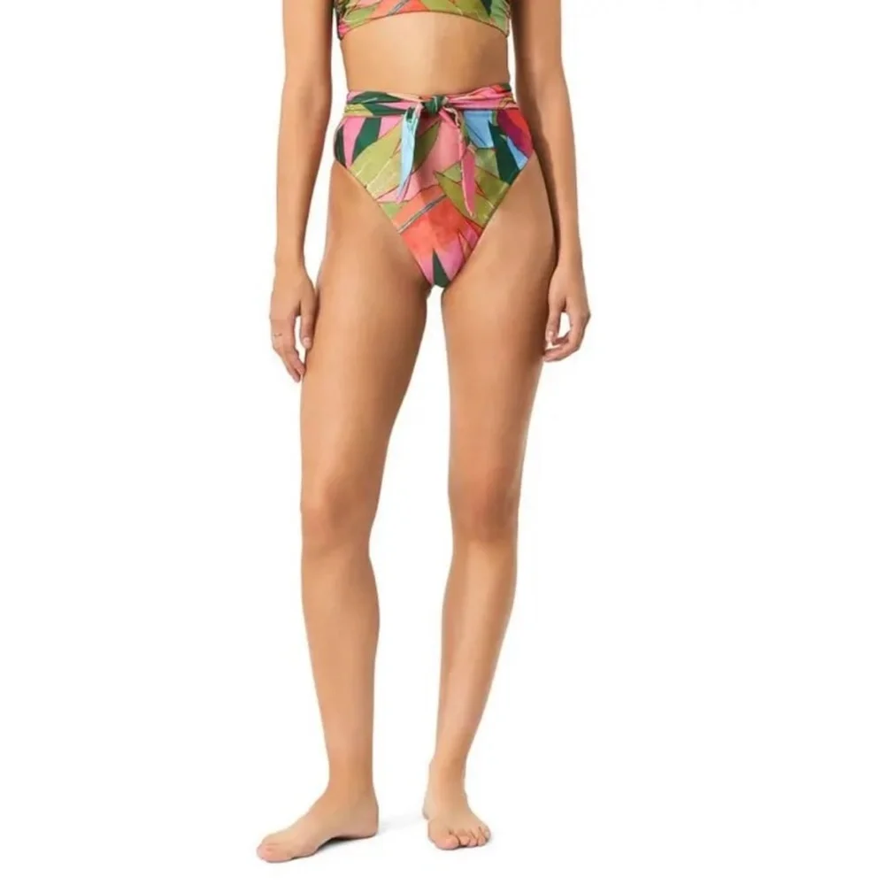 Mara Hoffman Goldie High-Waist Floral Bikini Bottom